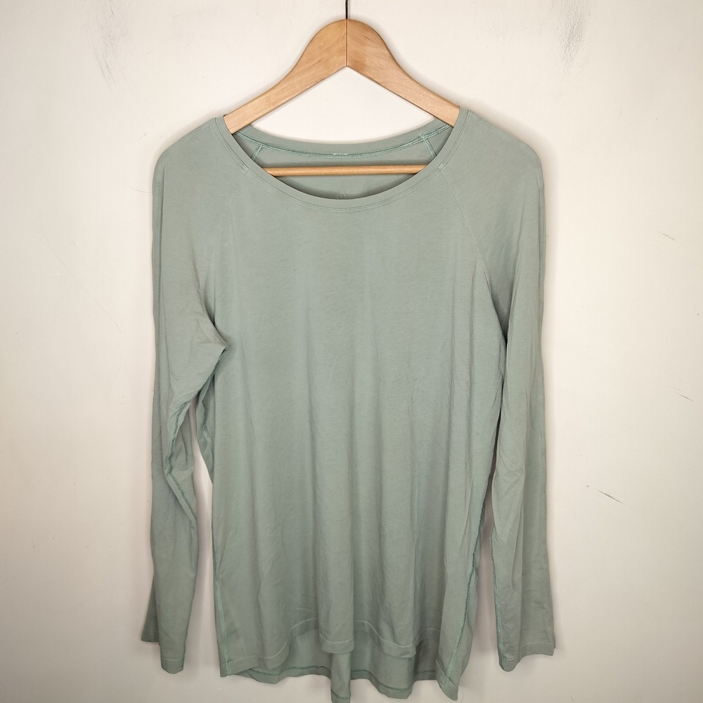 Lululemon Long Sleeve Crew Neck Shirt Lightweight Cotton Hi Low